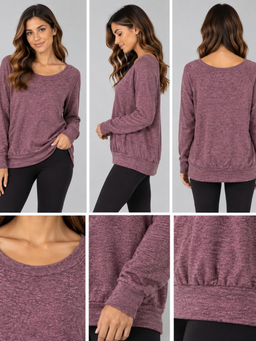 Cherish Purple Knit Crew Neck Pullover Sweater Size S